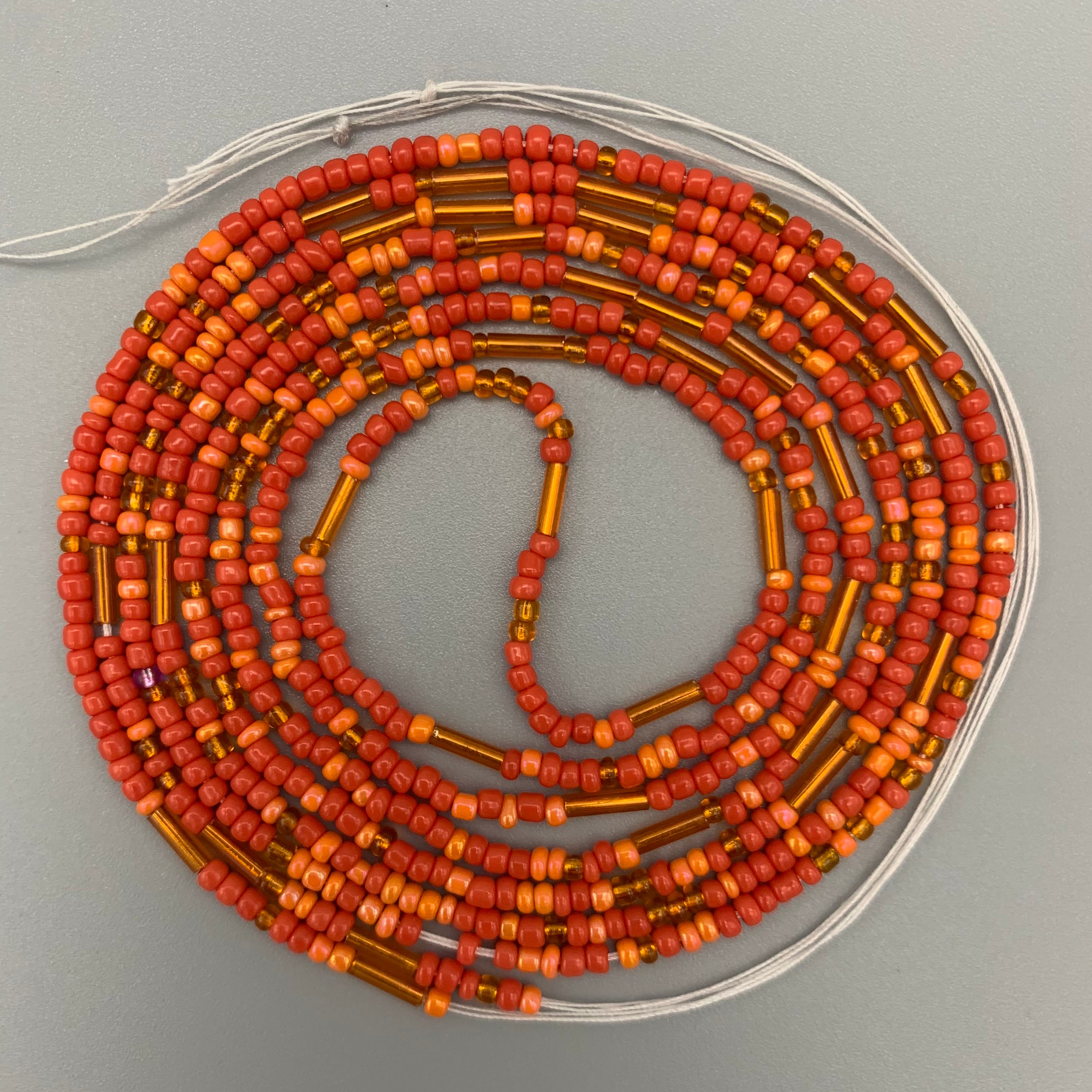 Orange Waist Beads (Small Beads)