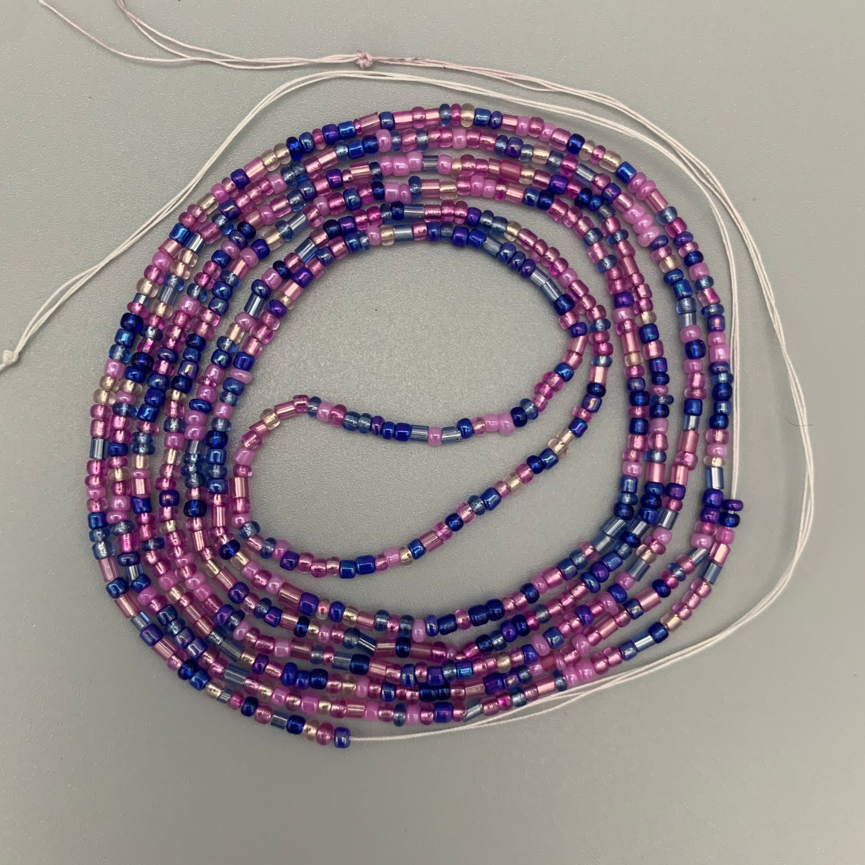 Pink/Blues Waist Beads (Small Beads) #2