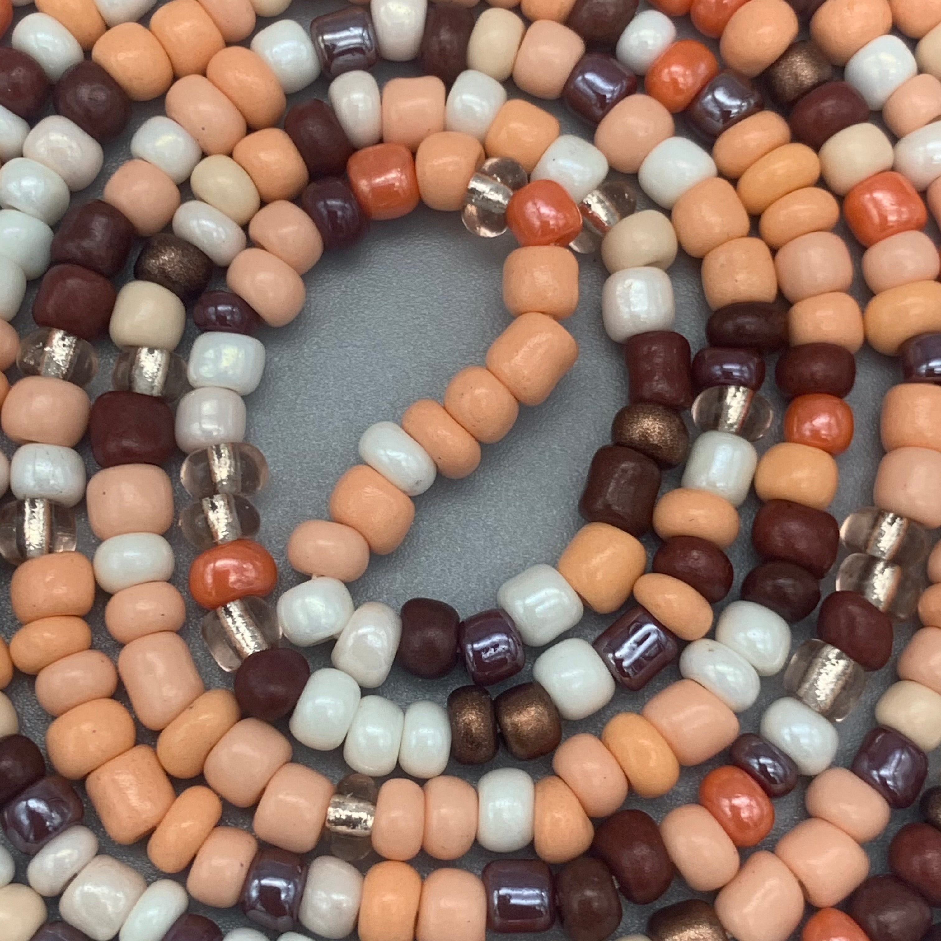 Peach/Brown Waist Beads