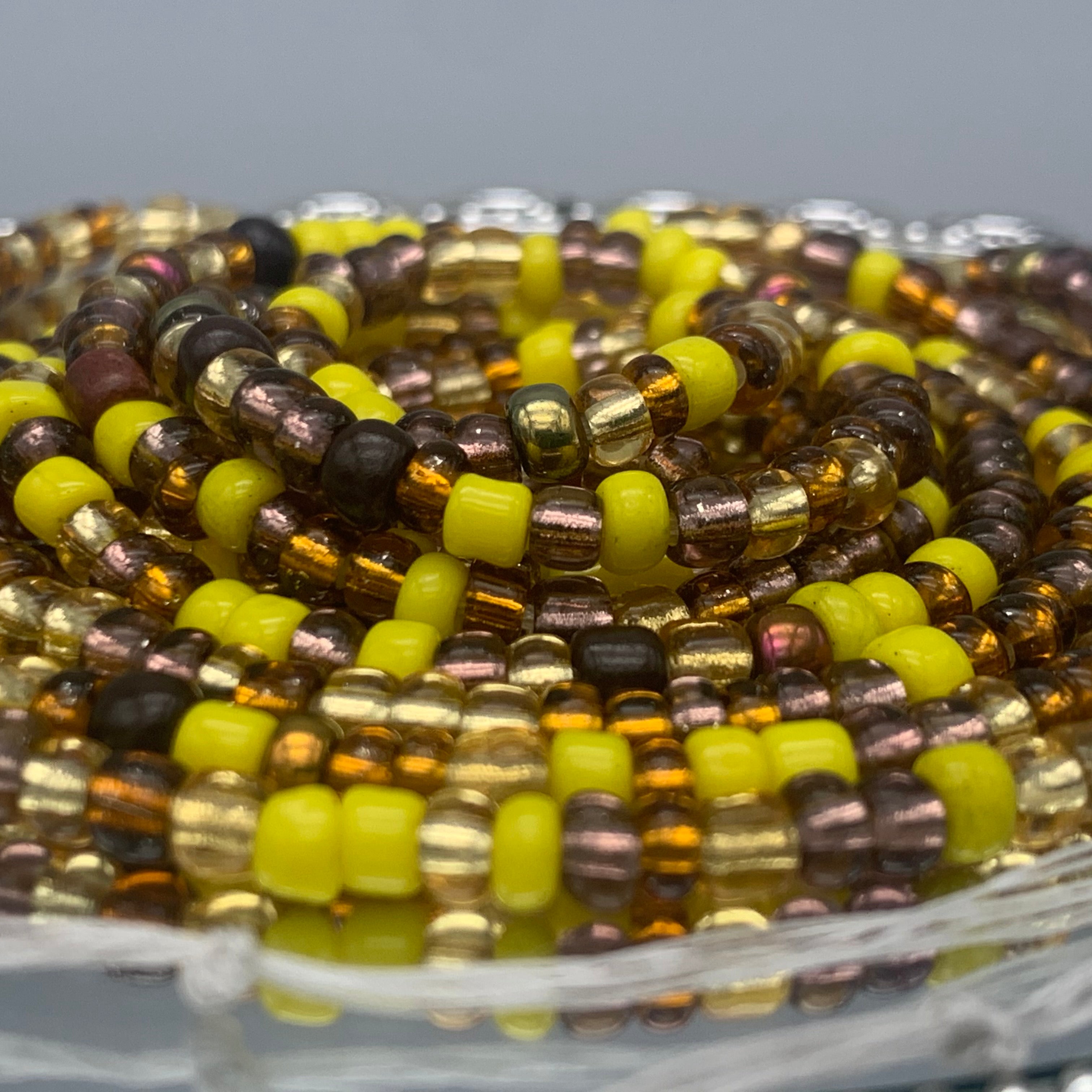 Clear Brown / Yellow Waist Beads
