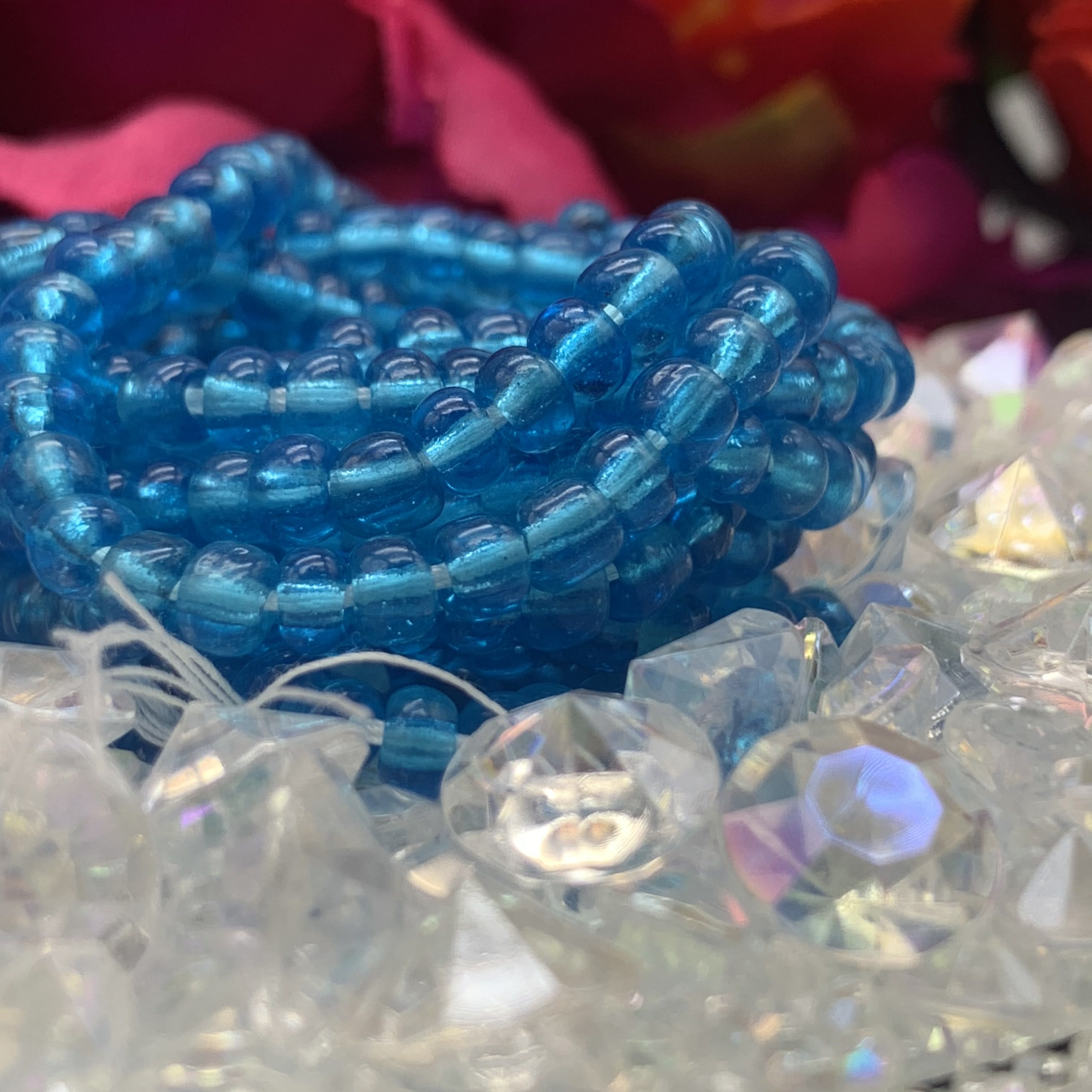 Clear Blue Waist Beads