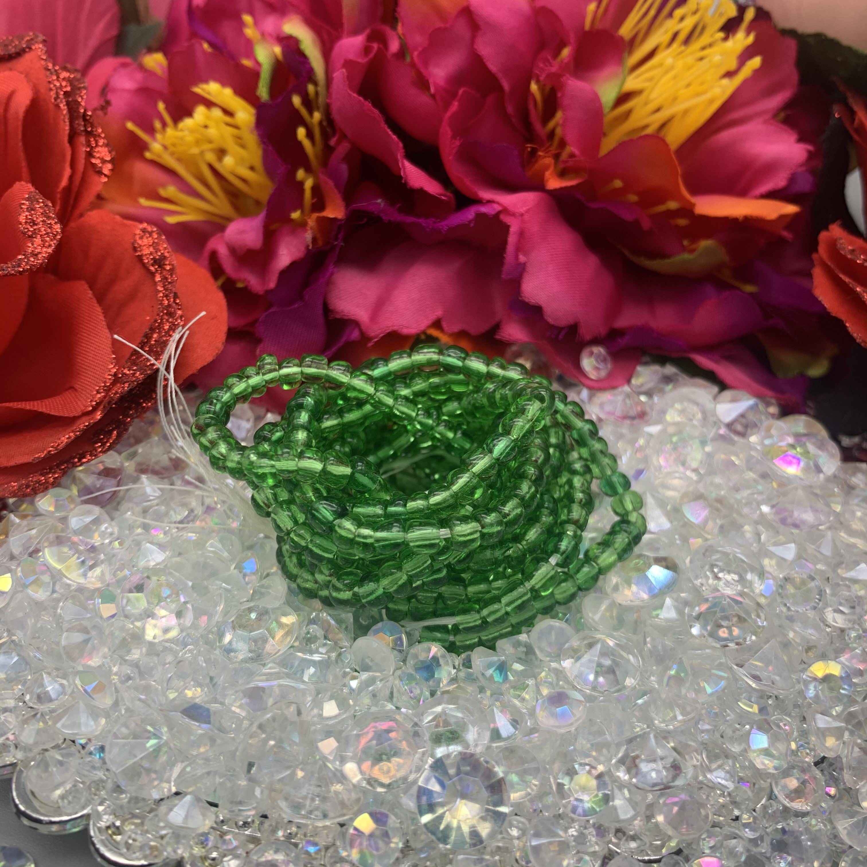 Clear Green Waist Beads