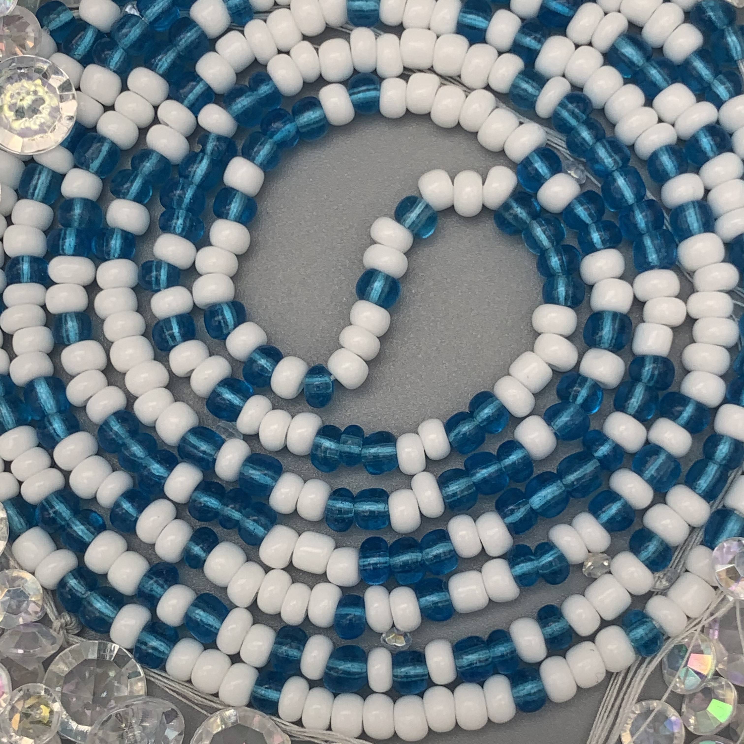 White & Blue Waist Beads