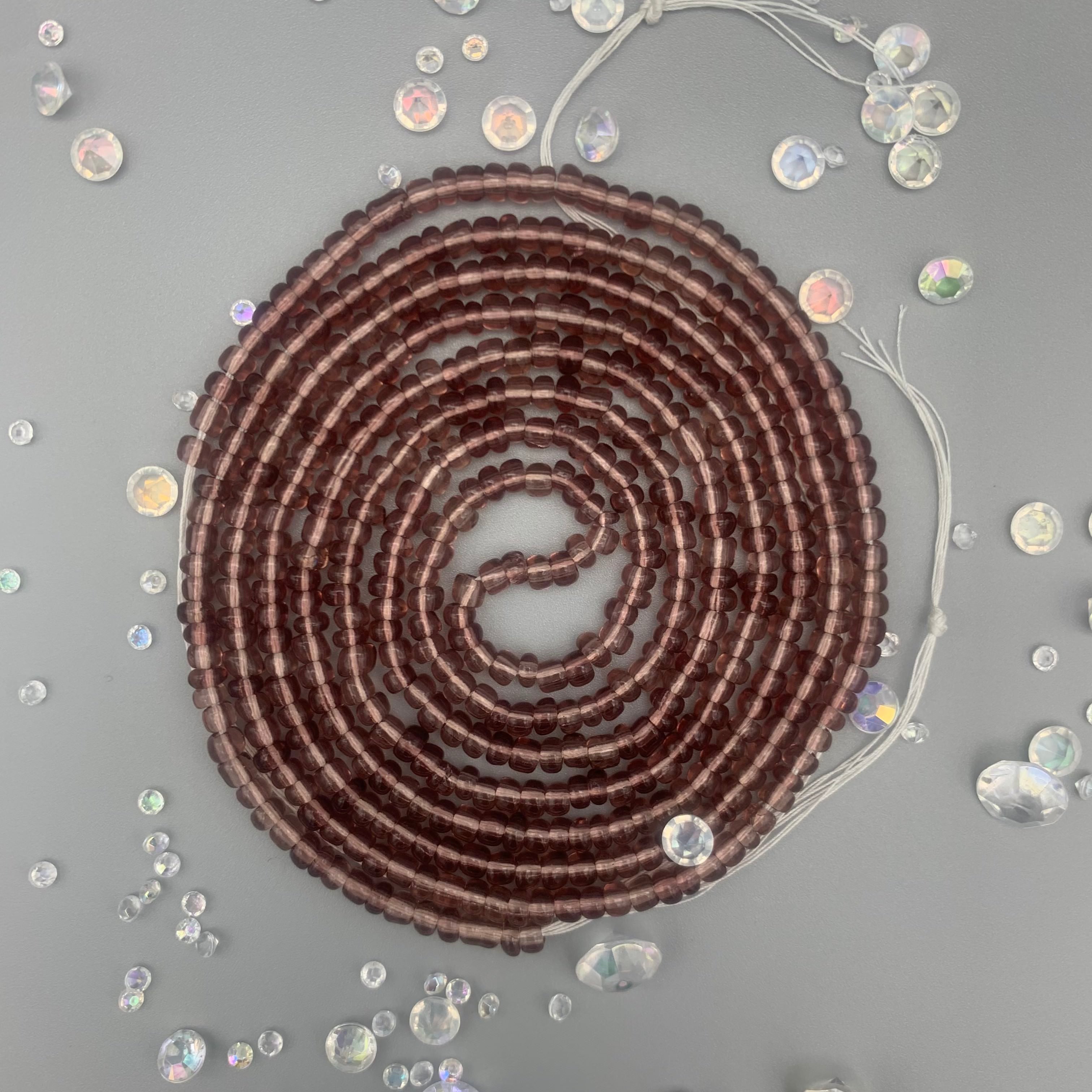 Clear Plum Waist Beads