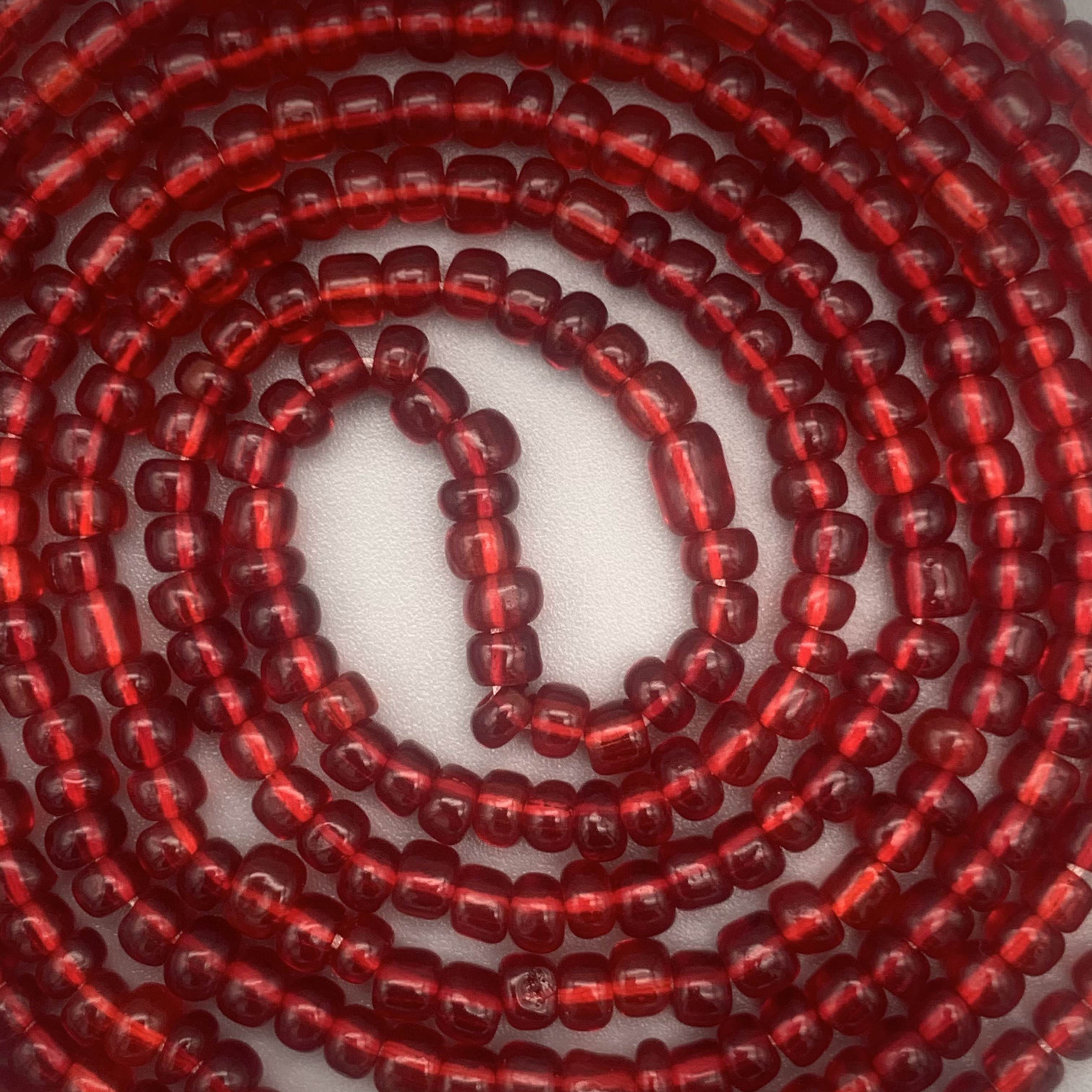 Clear Red Waist Beads