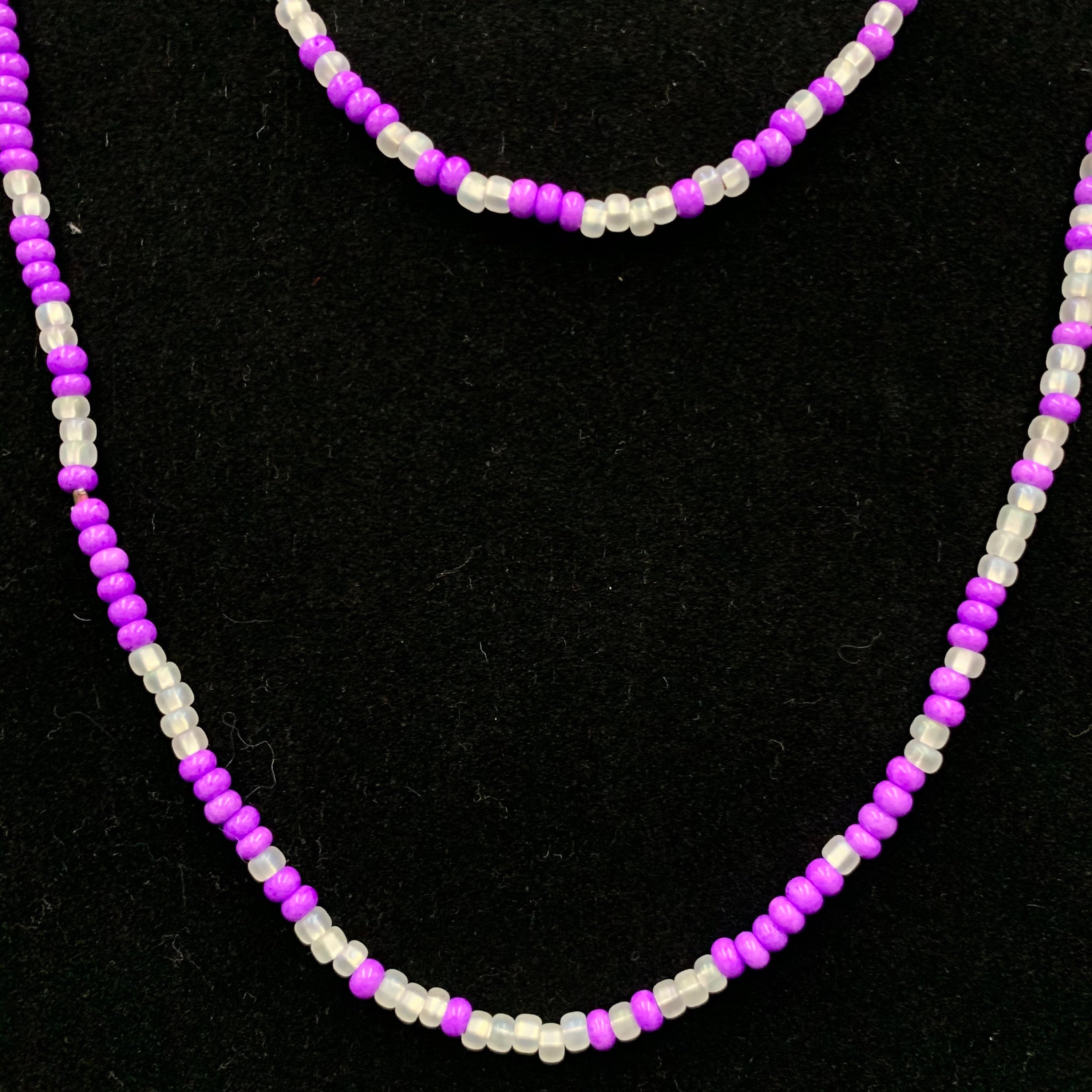 Purple & Clear Long Necklace