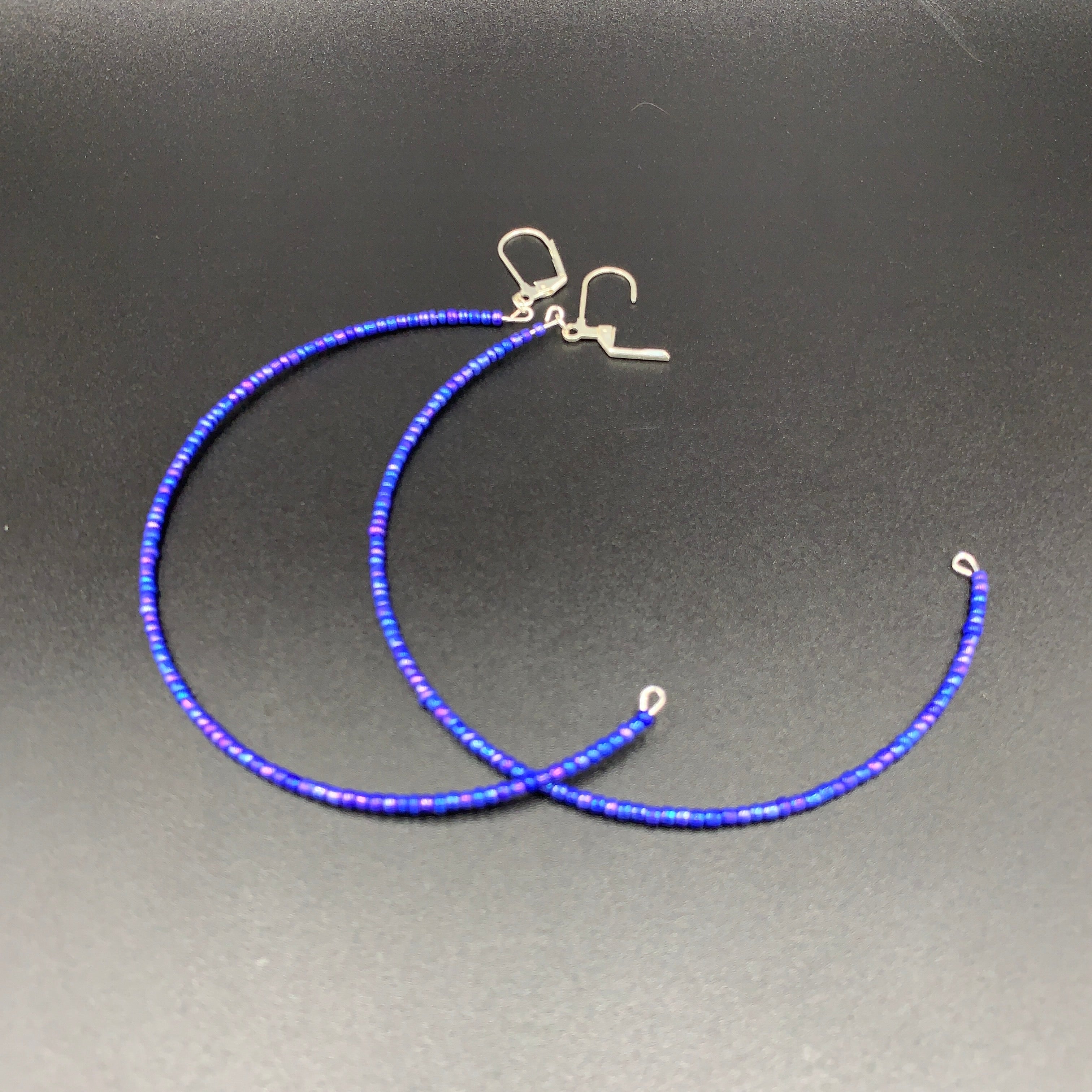 Crescent Hoops: Large Blue