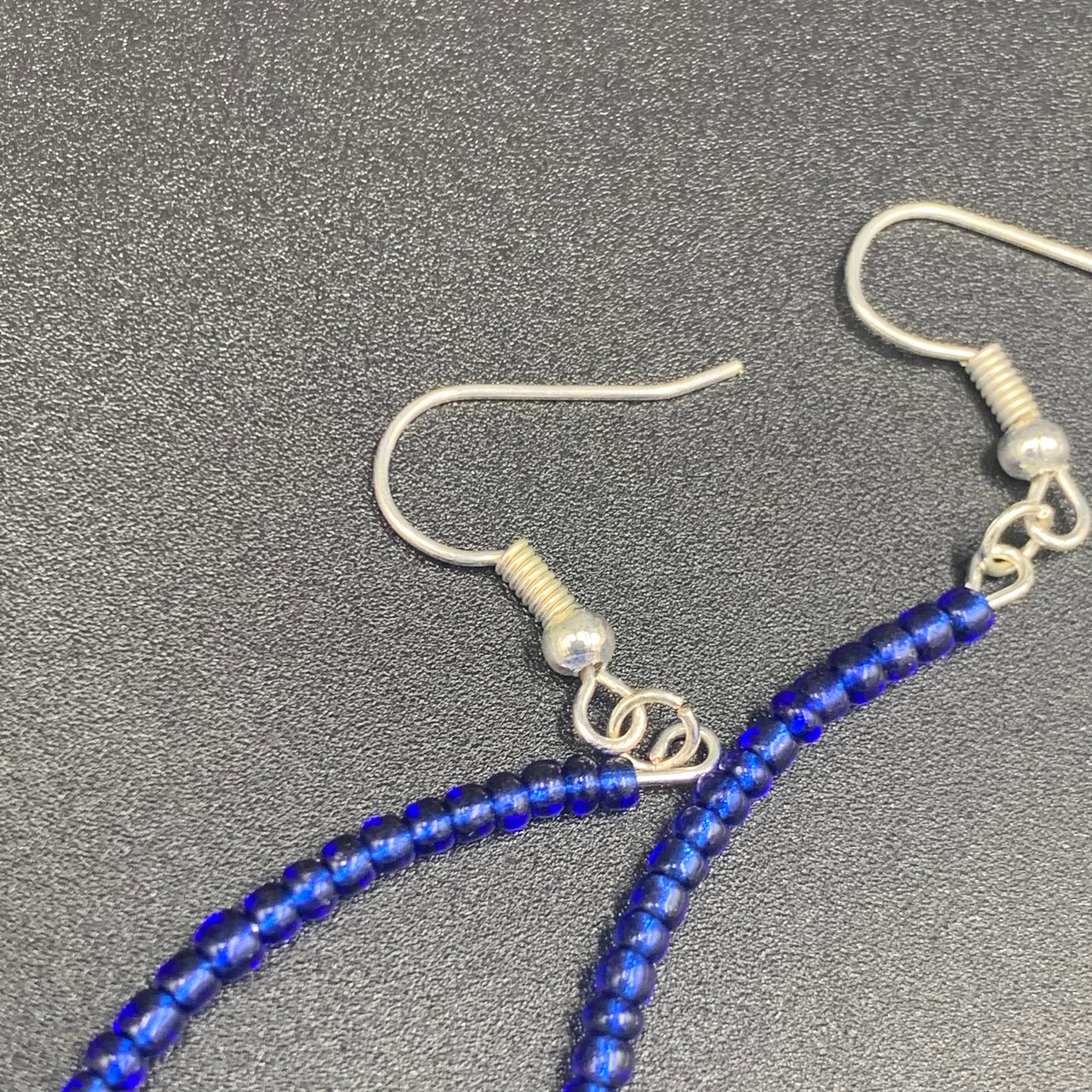 Crescent Hoops: Small Blue