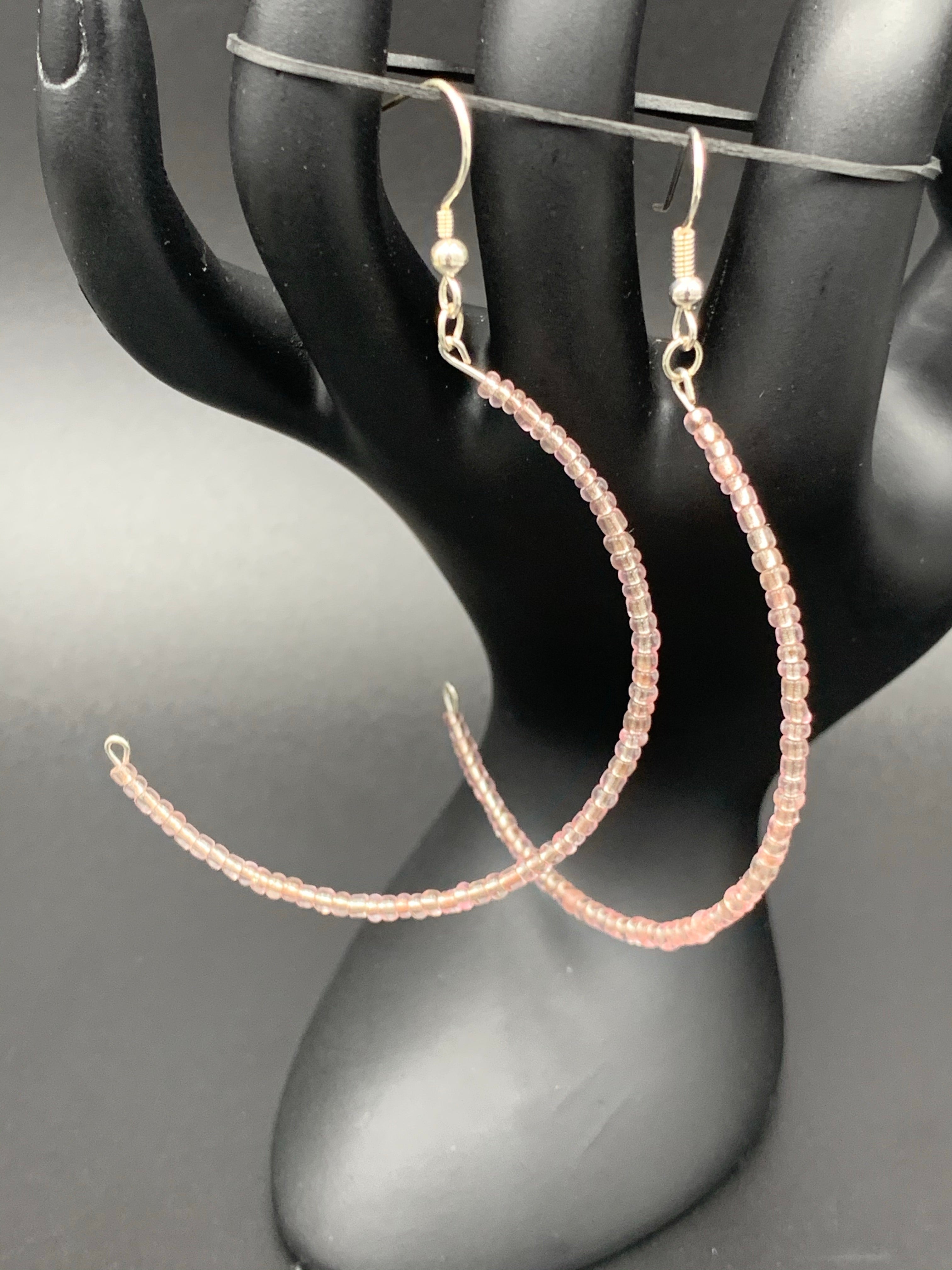 Crescent Hoops: Small Pink